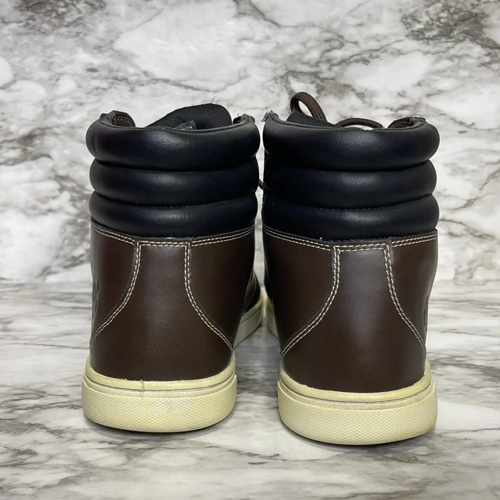 Timberland Men's Black and Brown Boots leather sneakers size 10
